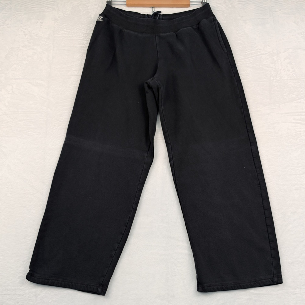 VTG Russell Athletic Sweatpants Mens M Black Wide-Leg Blank Baggy Streetwear Y2K